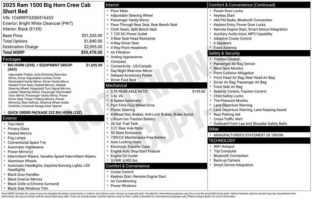 ram ram 1500 pickup 2025 1C6RRFFG5SN516453 image ram ram 1500 pickup 2025 1C6RRFFG5SN516453 image